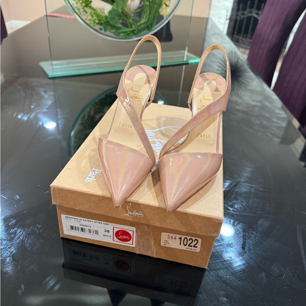 Christian Louboutin Cream Strappy Heels